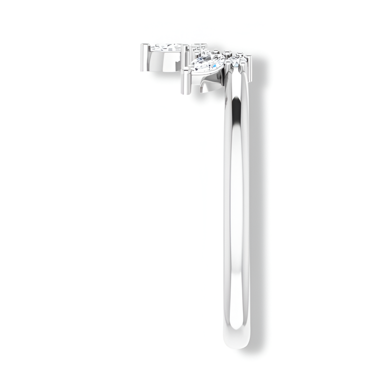 Round And Marquise Diamond Contour Band-VIRABYANI